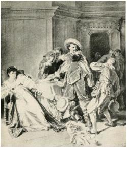 Petruchio�s Violence. From Stories of Shakespeare's Comedies by Helene Adeline Guerber. Illus. Ed. Gruetzner