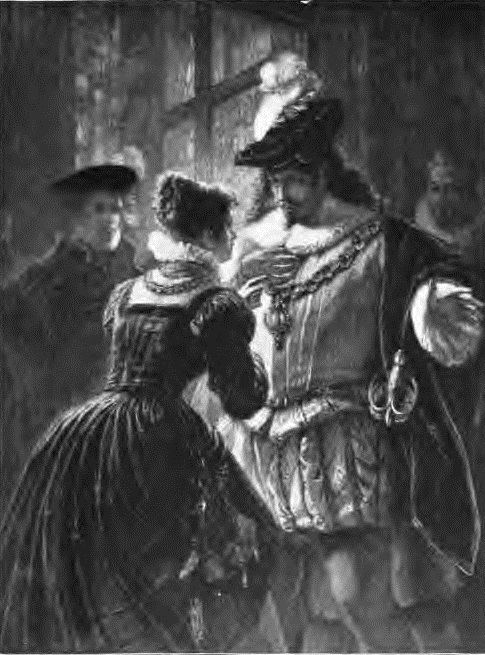 Helena offers to cure the king (2.1). From Stories of Shakespeare's Comedies by Helene Adeline Guerber. Illus. Fr. Phect