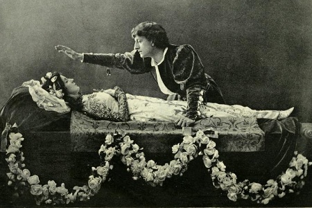 Romeo and Juliet, Act Five. Played by Forbes Robertson and Mrs. Campbell, 1895.