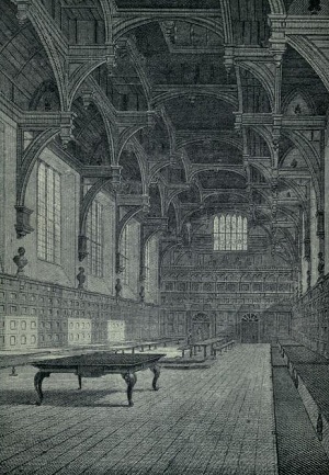 Interior of the Middle Temple Hall. From Shakespeare and the Stage by Maurice Jonas, 1918.