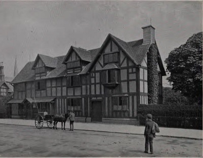 John Shakespeare's house on Henley Street where the couple lived. From 'The Shakespeare Country Illustrated' by John Leyland