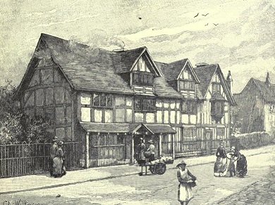 The house at Stratford-on-Avon in which Shakespeare and his siblings were born. From Cassell's History of England, Vol.2
