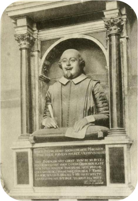 The Bust of William Shakespeare, also called the Stratford Monument.