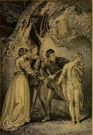 The Two Gentlemen of Verona. Act Five, Scene Three. Illus. T. Stothard, 1823.